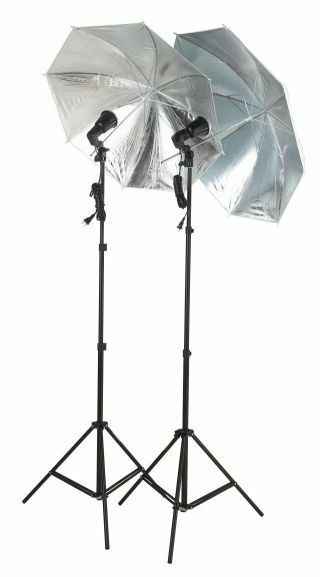 2 Studio Strobe Flash Umbrella Softbox Light Stand SET2