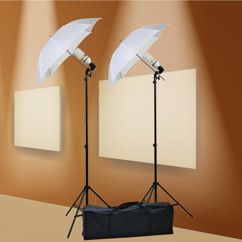 800 Watt Photography Studio Umbrella Cool Fluorescent Continuous Lighting Kit Set- 2 Light Stands & 2 Bulbs & 2 light holders & 2 umbrellas by ePhoto INC DK105