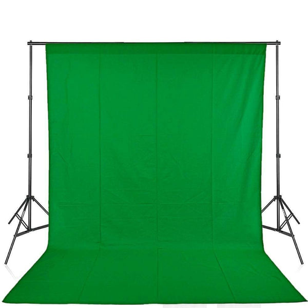 10' X 12' Video Photography Studio Chroma Key Chromakey Green Screen Cotton Muslin Backdrop Seamless and Background Supporting System Kit with Carrying Case