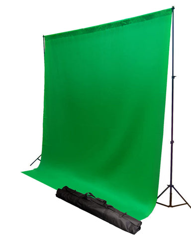6' x 9' Chroma Key Green Screen Photography Video Chromakey Muslin Backdrop Background with Background Stand H80469G