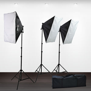 3 Softbox Video Studio Photo Lighting with Case for ChromaKey Photography Video