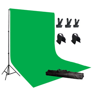 10' x 12' Chroma Key Green Screen Studio Background Photo Video Backdrop Stand Clamps and Sandbag Kit H804-1012G3C2S